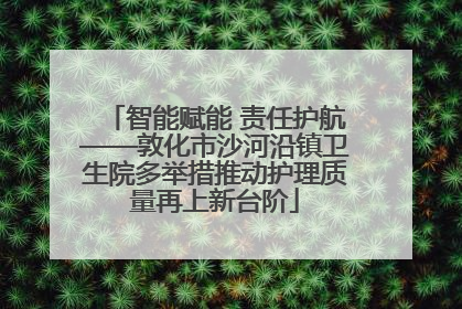 智能赋能 责任护航——敦化市沙河沿镇卫生院多举措推动护理质量再上新台阶
