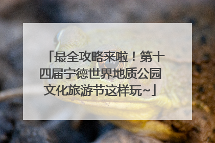 最全攻略来啦！第十四届宁德世界地质公园文化旅游节这样玩~