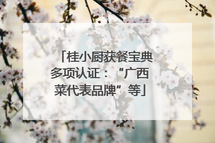 桂小厨获餐宝典多项认证：“广西菜代表品牌”等