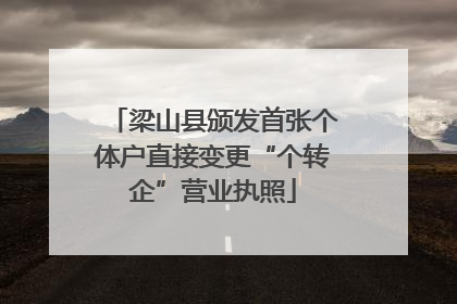 梁山县颁发首张个体户直接变更“个转企”营业执照