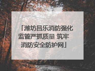 潍坊昌乐消防强化监管严抓质量 筑牢消防安全防护网