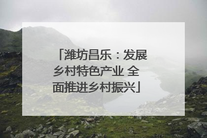 潍坊昌乐：发展乡村特色产业 全面推进乡村振兴