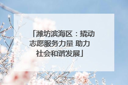 潍坊滨海区：撬动志愿服务力量 助力社会和谐发展