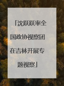 沈跃跃率全国政协视察团在吉林开展专题视察