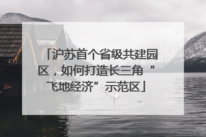 沪苏首个省级共建园区，如何打造长三角“飞地经济”示范区