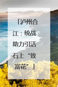 泸州合江：统战助力引活石上“致富花”