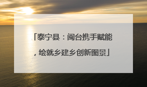 泰宁县：闽台携手赋能，绘就乡建乡创新图景
