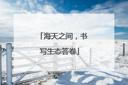 海天之间，书写生态答卷