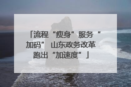 流程“瘦身”服务“加码” 山东政务改革跑出“加速度”