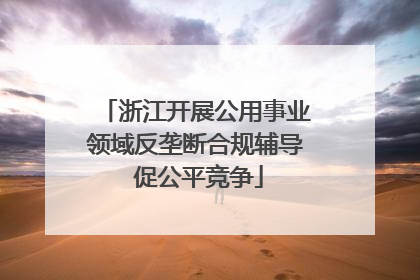 浙江开展公用事业领域反垄断合规辅导 促公平竞争