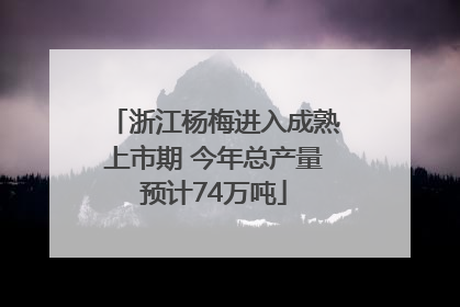 浙江杨梅进入成熟上市期 今年总产量预计74万吨
