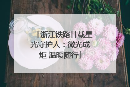 浙江铁路廿载星光守护人：微光成炬 温暖随行