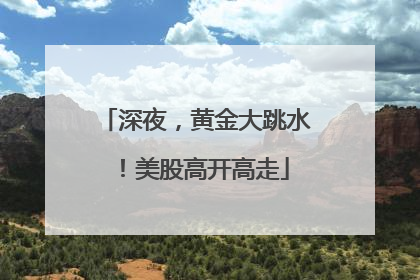 深夜，黄金大跳水！美股高开高走