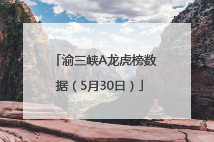 渝三峡A龙虎榜数据（5月30日）