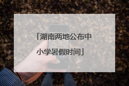 湖南两地公布中小学暑假时间
