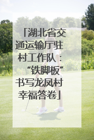 湖北省交通运输厅驻村工作队：“铁脚板”书写龙凤村幸福答卷