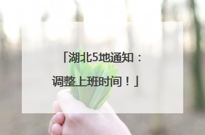 湖北5地通知：调整上班时间！