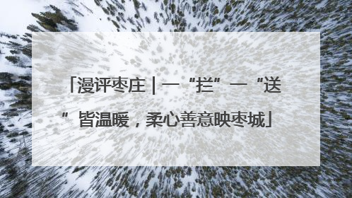 漫评枣庄｜一“拦”一“送”皆温暖，柔心善意映枣城