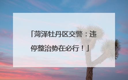 菏泽牡丹区交警：违停整治势在必行！