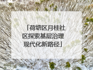 荷塘区月桂社区探索基层治理现代化新路径