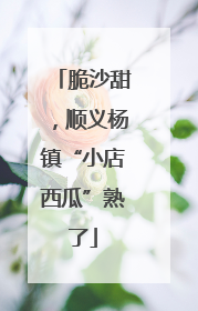 脆沙甜，顺义杨镇“小店西瓜”熟了