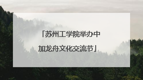 苏州工学院举办中加龙舟文化交流节