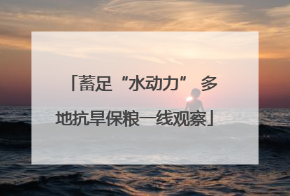 蓄足“水动力” 多地抗旱保粮一线观察