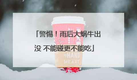警惕！雨后大蜗牛出没 不能碰更不能吃