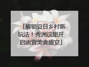 解锁夏日乡村新玩法！秀洲这里开启露营美食盛宴