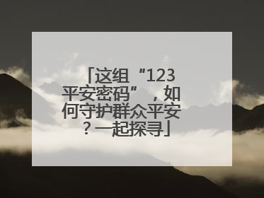 这组“123平安密码”，如何守护群众平安？一起探寻
