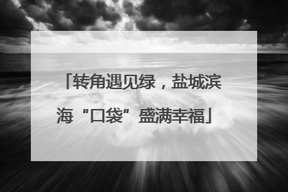 转角遇见绿，盐城滨海“口袋”盛满幸福