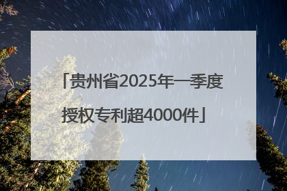 贵州省2025年一季度授权专利超4000件