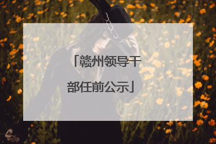 赣州领导干部任前公示