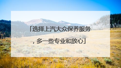 选择上汽大众保养服务，多一些专业和放心