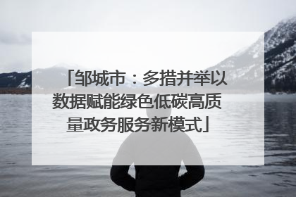 邹城市：多措并举以数据赋能绿色低碳高质量政务服务新模式