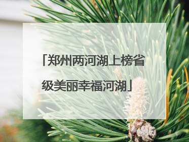 郑州两河湖上榜省级美丽幸福河湖