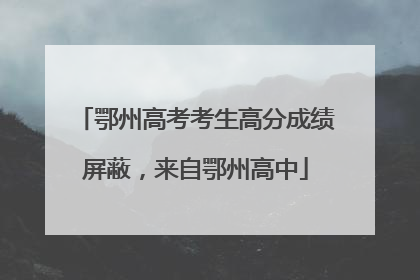 鄂州高考考生高分成绩屏蔽，来自鄂州高中