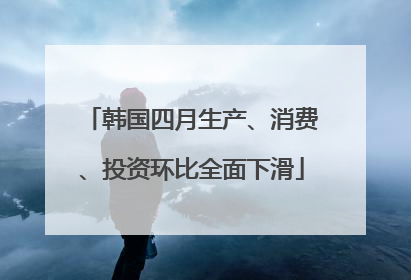 韩国四月生产、消费、投资环比全面下滑