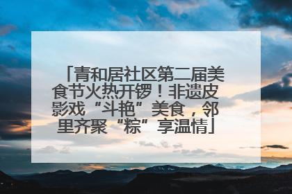 青和居社区第二届美食节火热开锣！非遗皮影戏“斗艳”美食，邻里齐聚“粽”享温情