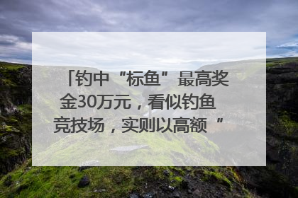 钓中“标鱼”最高奖金30万元，看似钓鱼竞技场，实则以高额“回报”作“饵”……｜今晚九点半