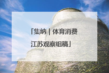 集纳｜体育消费江苏观察组稿