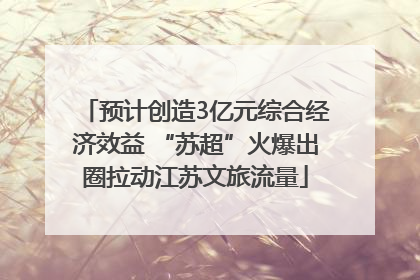 预计创造3亿元综合经济效益 “苏超”火爆出圈拉动江苏文旅流量