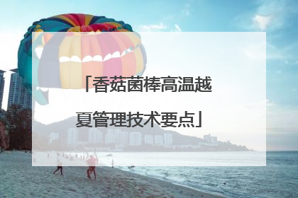 香菇菌棒高温越夏管理技术要点