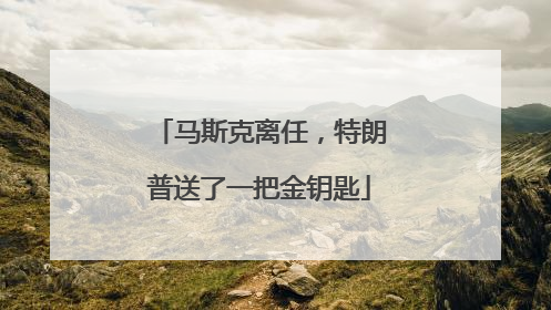 马斯克离任，特朗普送了一把金钥匙