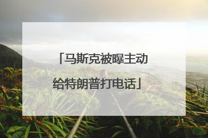马斯克被曝主动给特朗普打电话