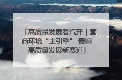 高质量发展看汽开｜营商环境“主引擎” 轰响高质量发展新赛道