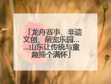 龙舟赛事、非遗文创、萌宠乐园……山东让传统与童趣撞个满怀