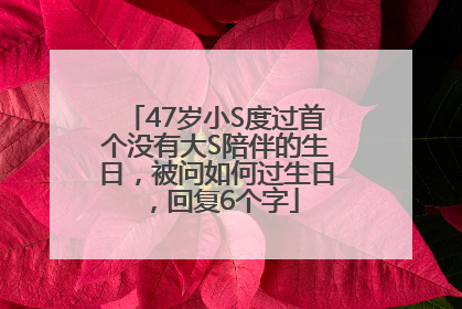 47岁小S度过首个没有大S陪伴的生日，被问如何过生日，回复6个字
