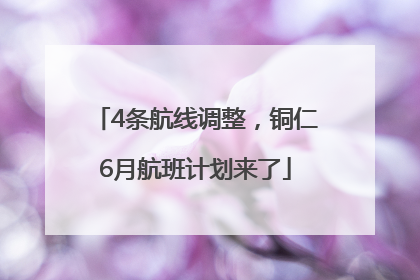 4条航线调整，铜仁6月航班计划来了