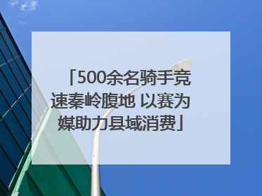 500余名骑手竞速秦岭腹地 以赛为媒助力县域消费